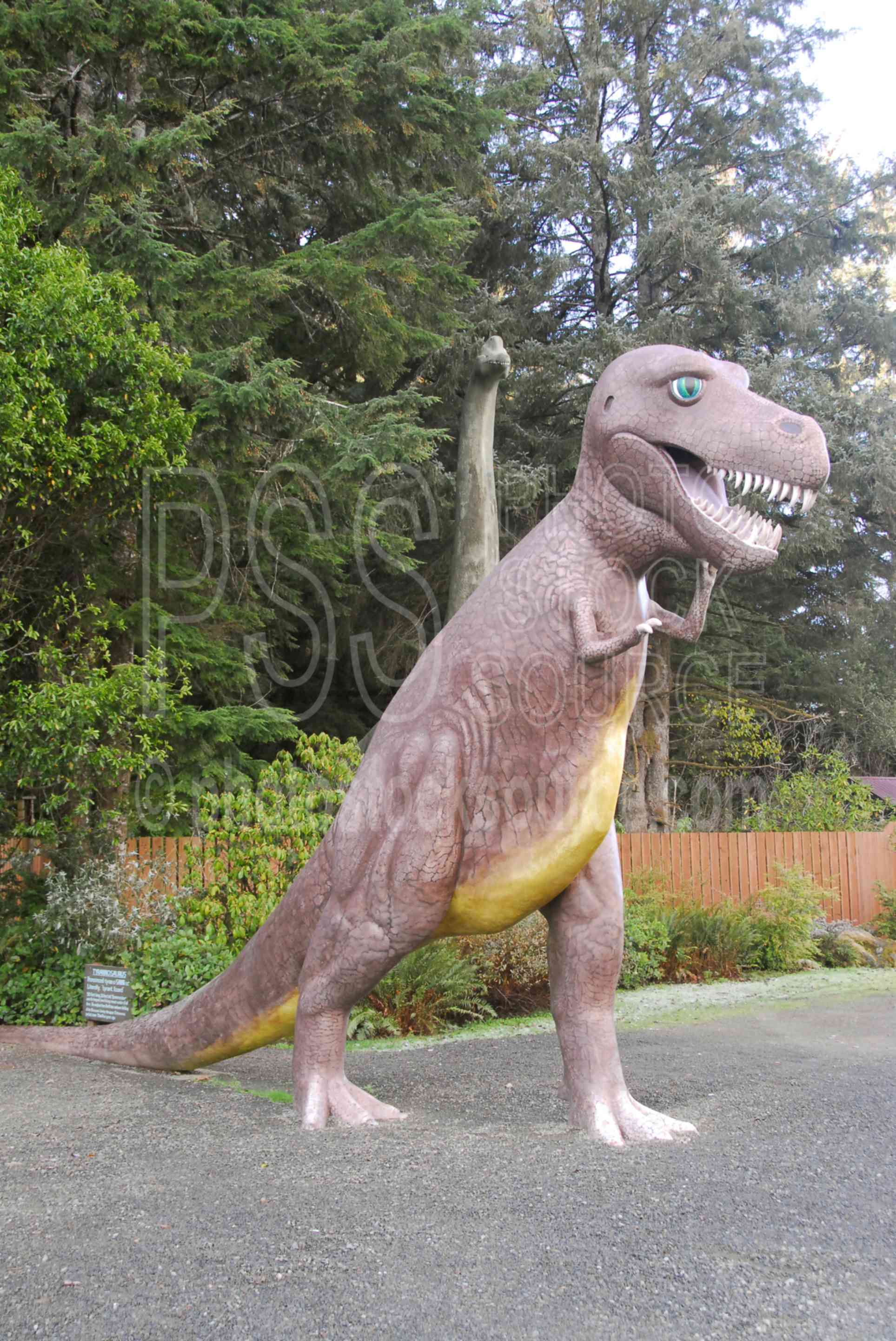 Prehistoric Gardens Dinosaur,reptile,statue,roadside,tourist trap,tourism,fantasy,dinosaur,tryranosaurus rex