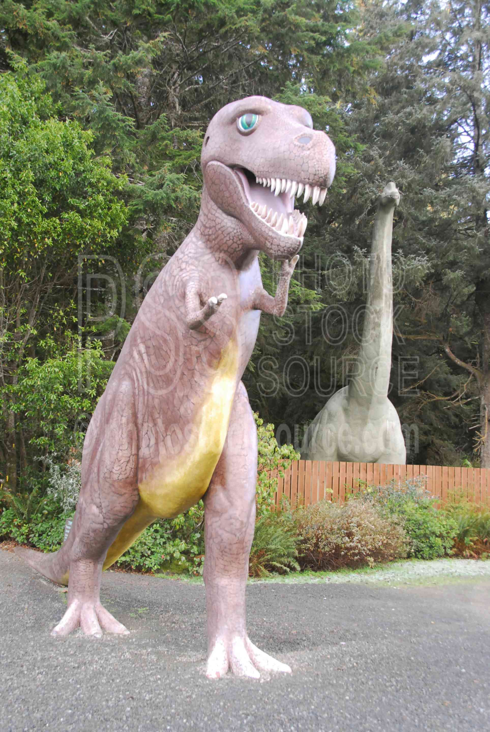 Prehistoric Gardens Dinosaur,reptile,statue,roadside,tourist trap,tourism,fantasy,dinosaur,tryranosaurus rex