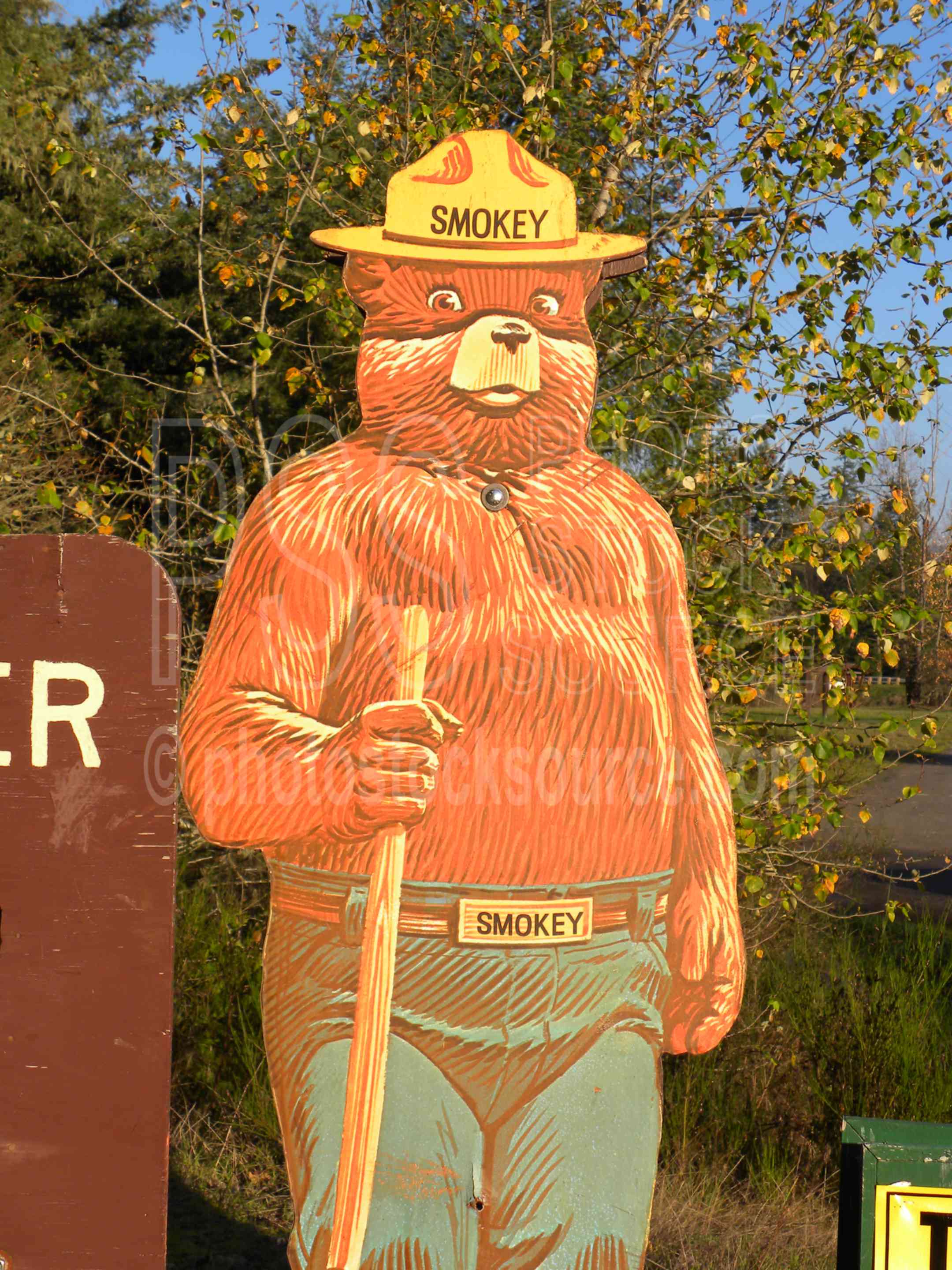 Smokey Bear Sign,fire,fire danger,sign,smokey bear,mascot,ranger,shovel,forest fires,prevent