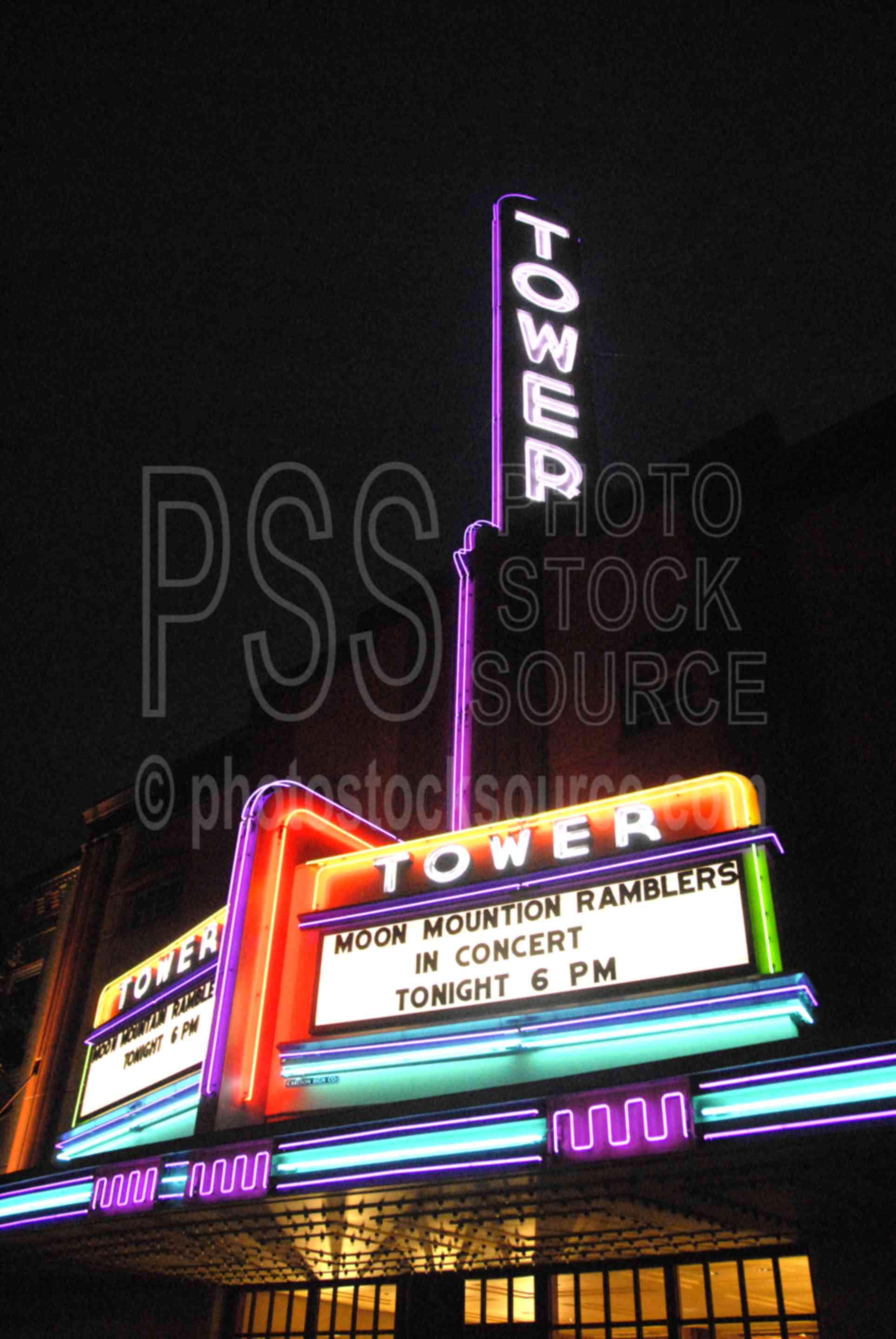 Tower Theater,cinema,movie house,theater,theatre,entertainment,sign,neon,movies,marquee,movie theaters