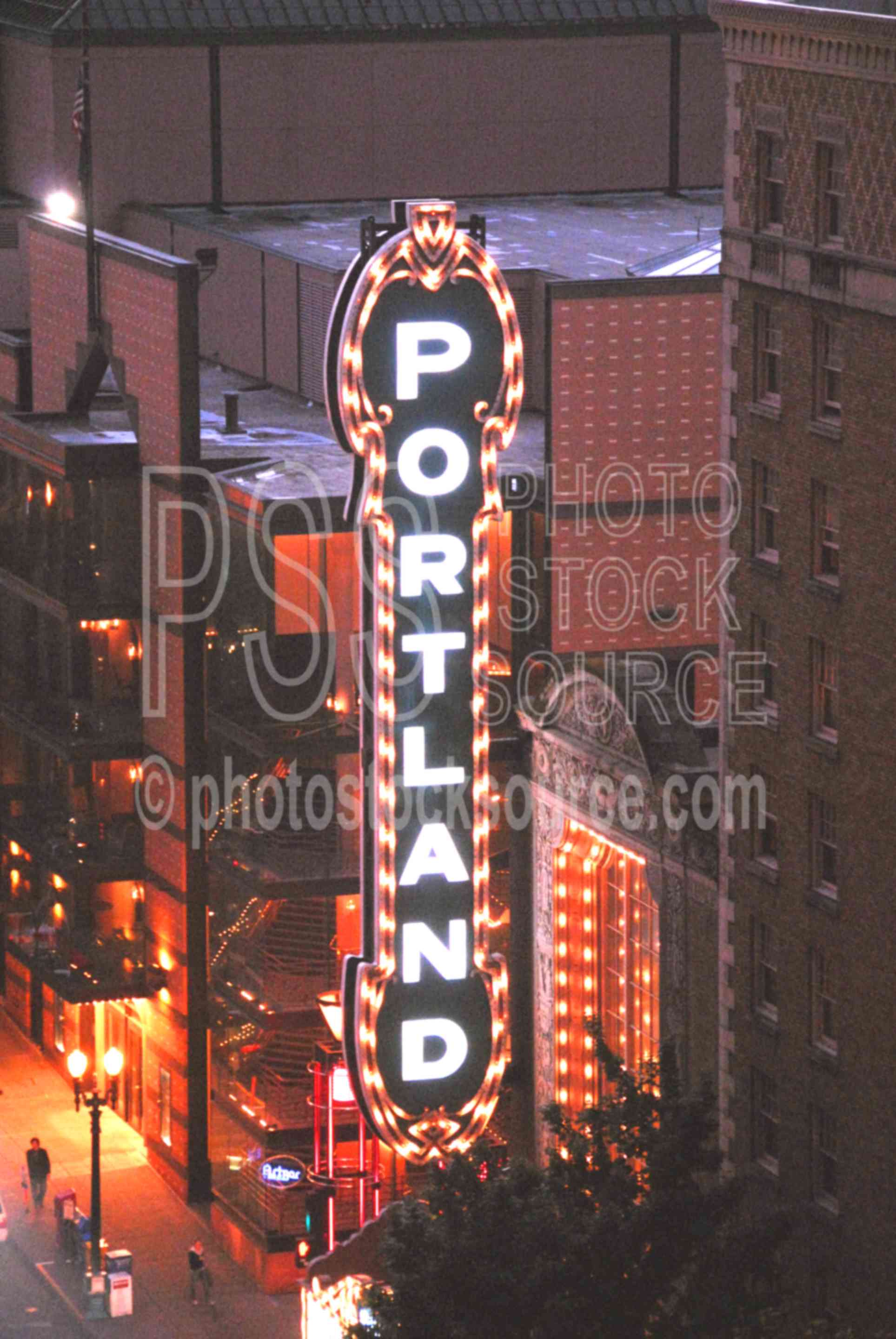 Portland Theater,landmark,neon sign,cinema,city,marquee,cities