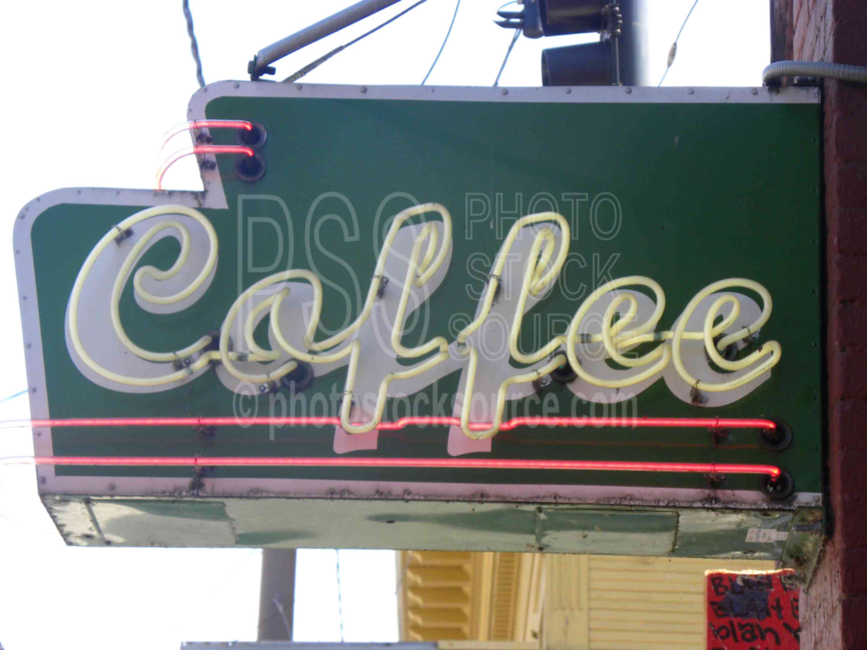 Coffee Sign,sign,graphics,neon,art deco,advertizing