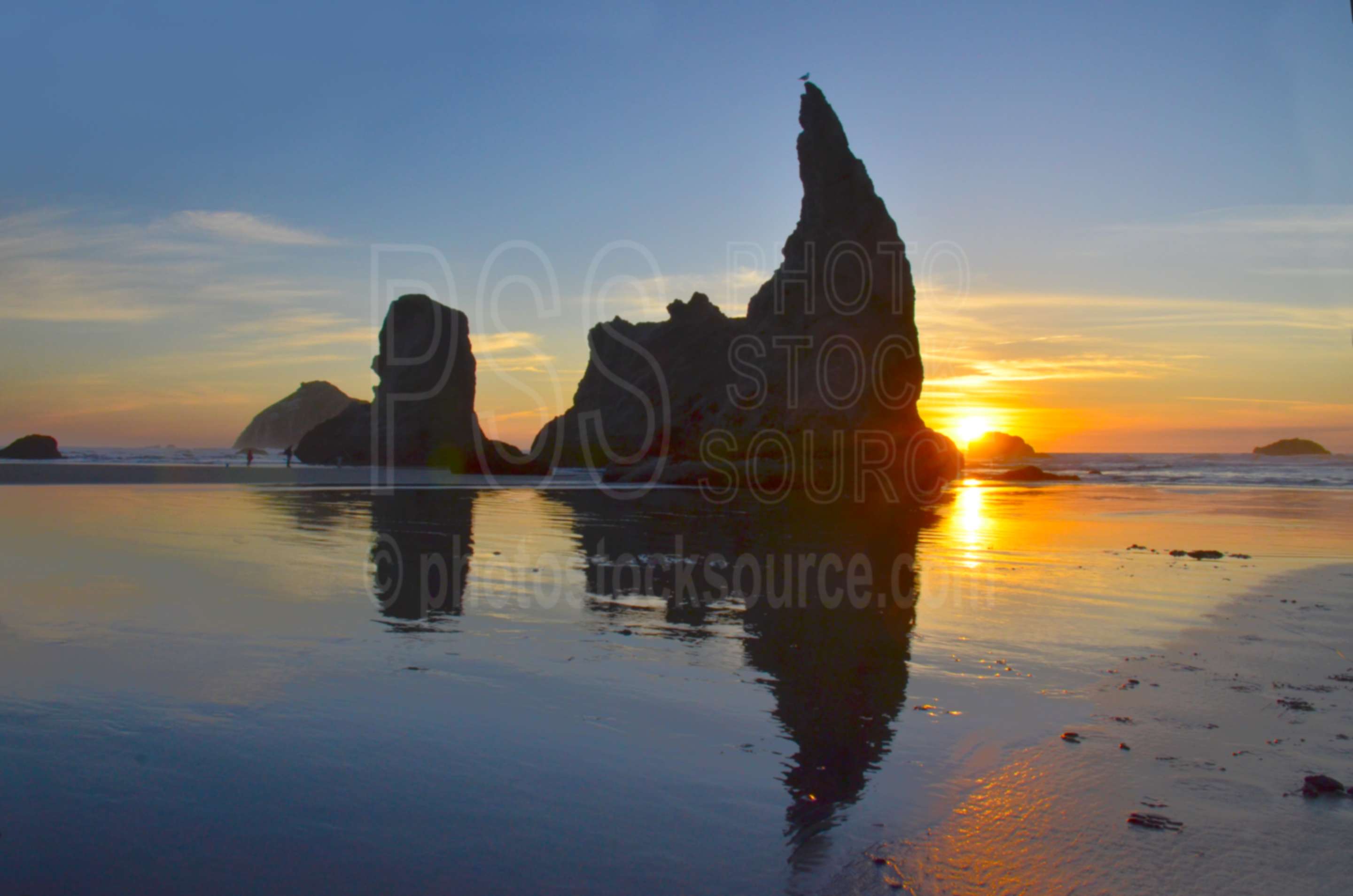 Sea Stack at Sunset,sea stack,rock,beach,sunset