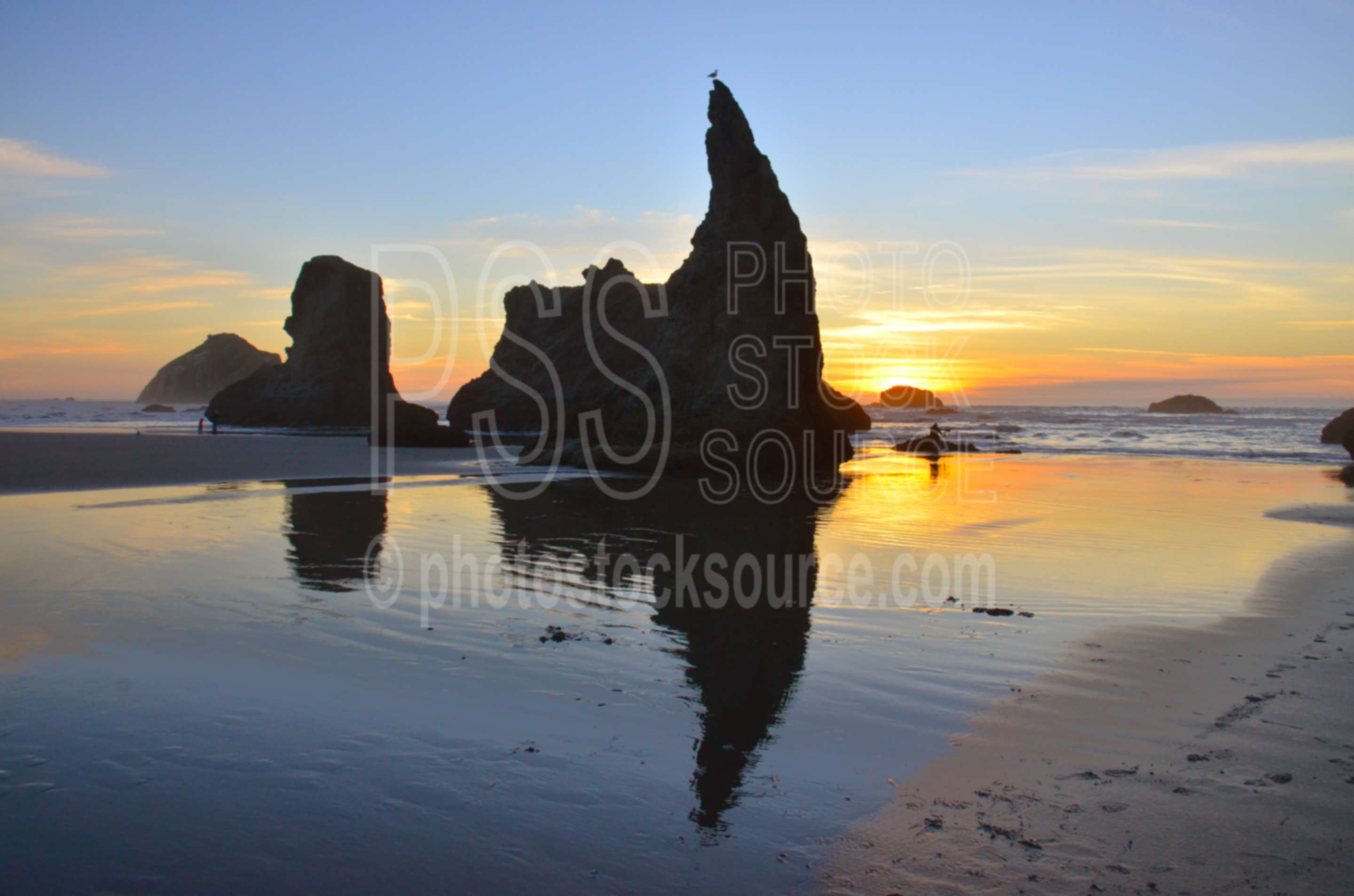 Sea Stack at Sunset,sea stack,rock,beach,sunset