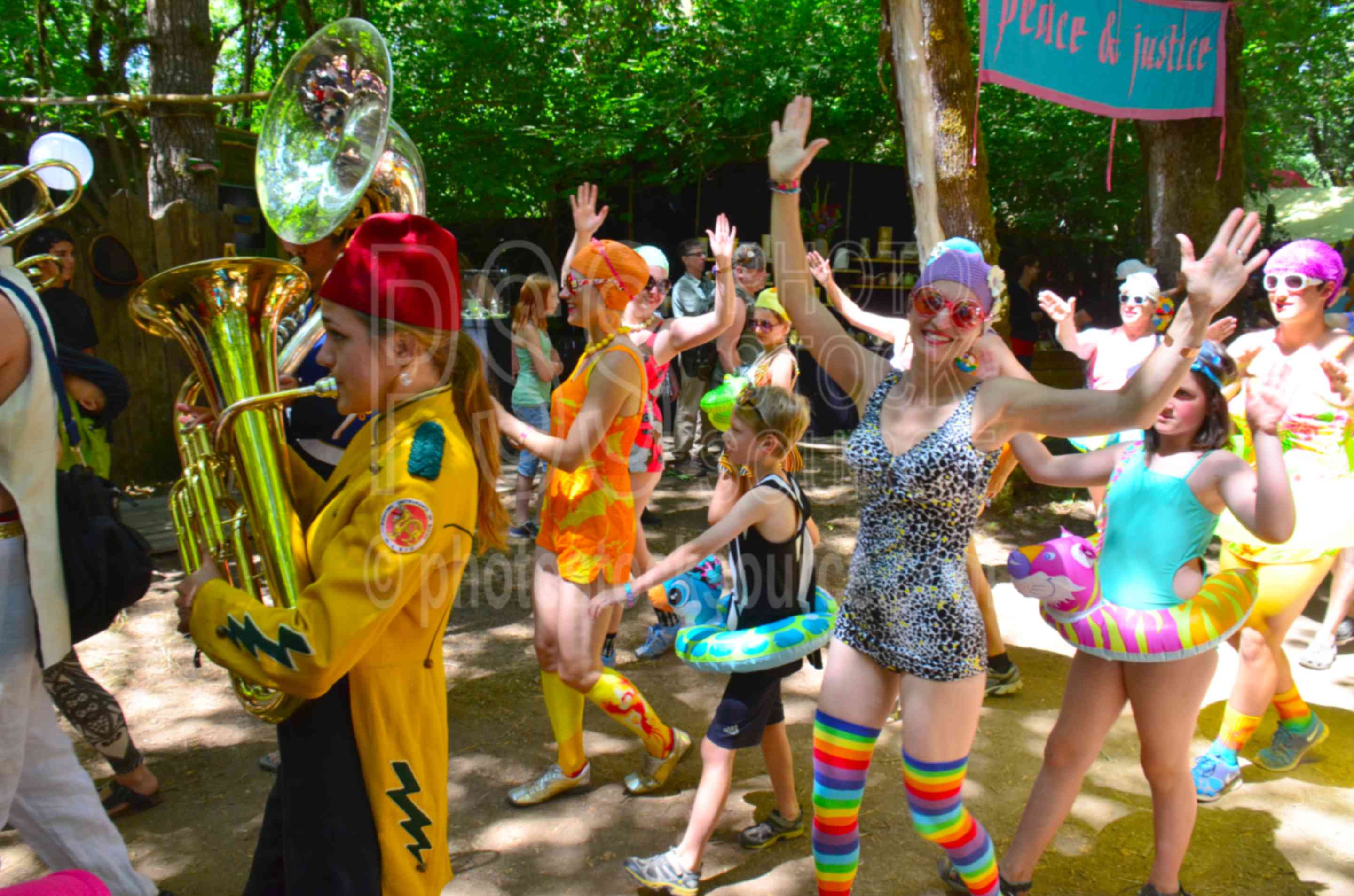 Marching Band at Country Fair,costume,fair,festival,entertainment,parade,music,instruments,marching,band