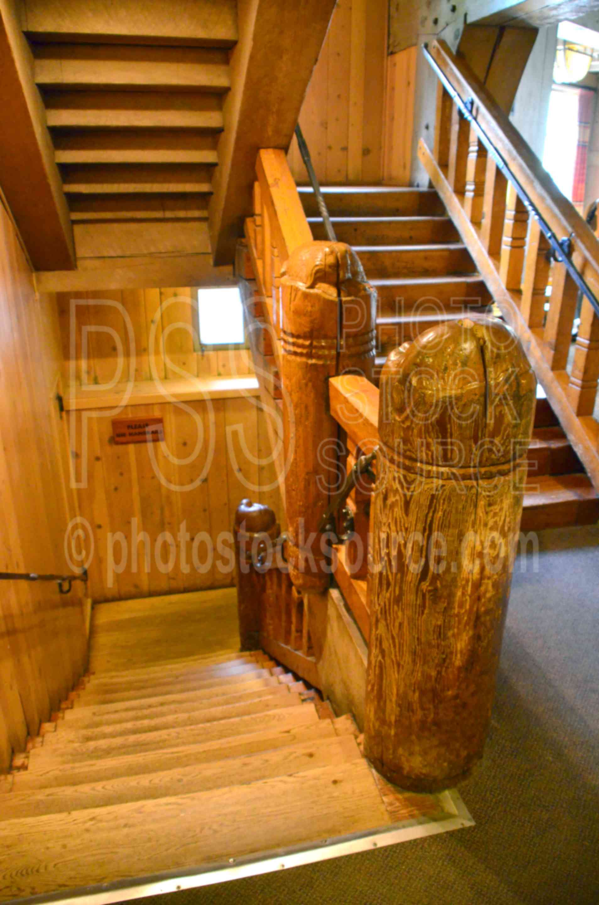 Carved Newel Post on Staircase,mt. hood,lodge,building,historic,historical,carved,newel,post,art,sculpture