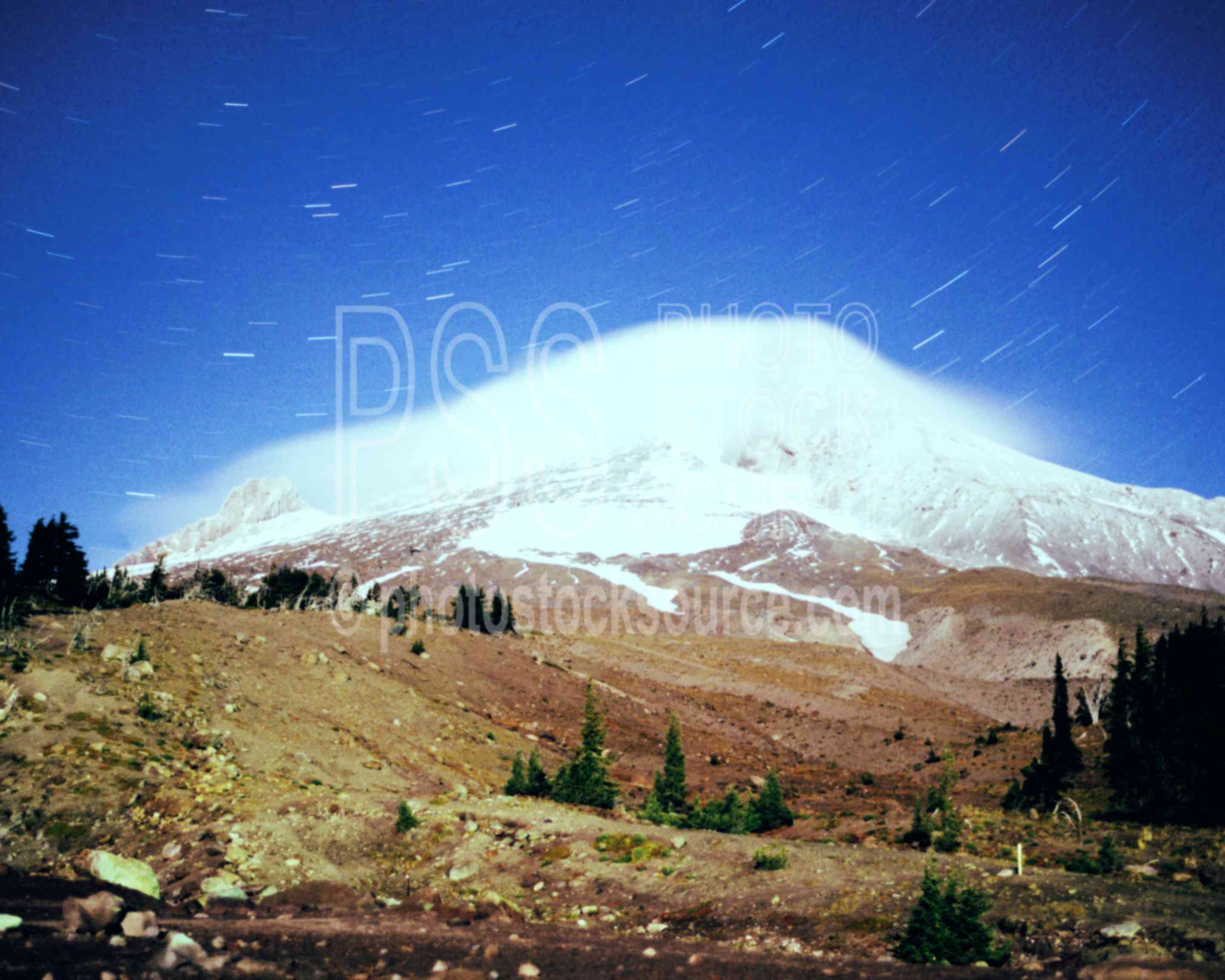 Mt. Hood by Moonlight,moonlight,mt. hood,night,star,mount,usas,mountains