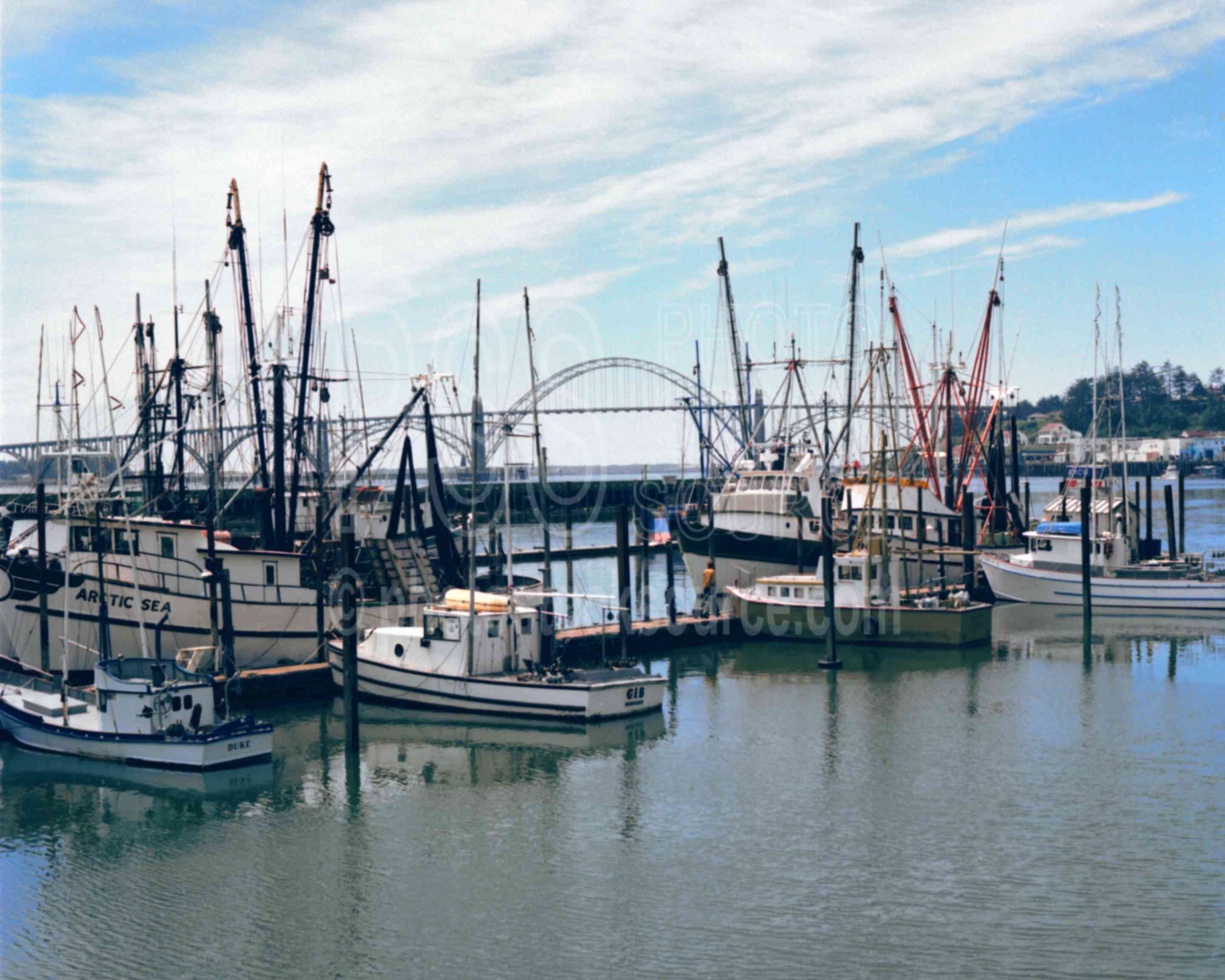 Yaquina Bay Harbor,bays,bridge,harbor,ocean,yaquina bay,usas,seascapes,boats,bridges