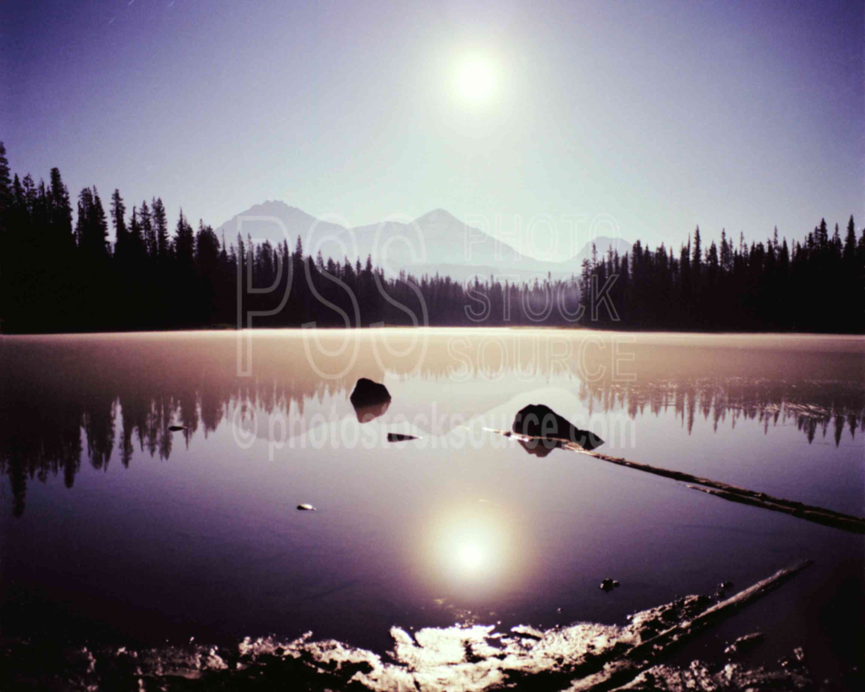 Three Sisters Moonrise,lake,moon,moonrise,night,reflection,scott lake,three sisters,sun moon sky,lakes rivers,mountains