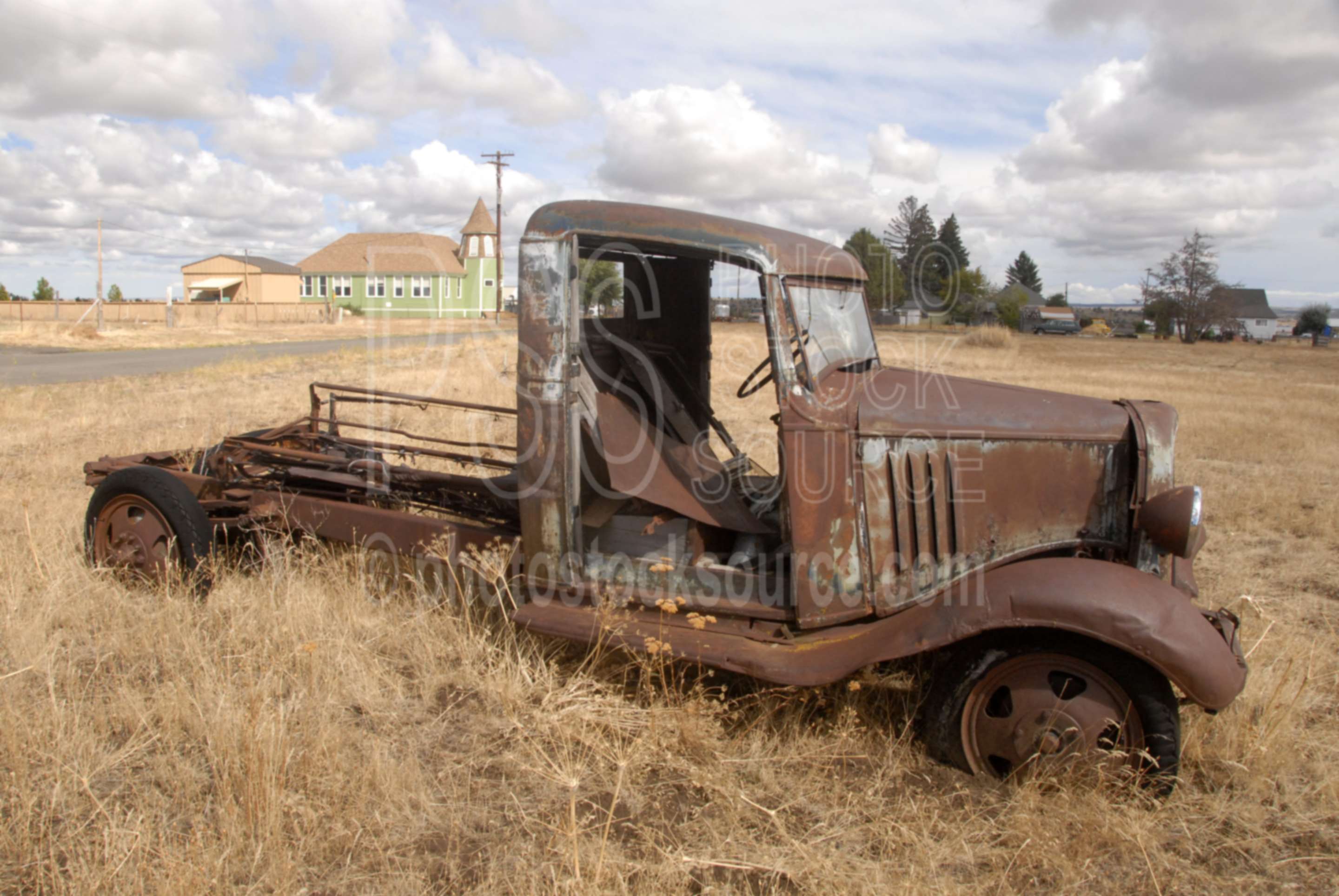 Rusty Truck,truck,rust,old,antique,field,school house,trucks